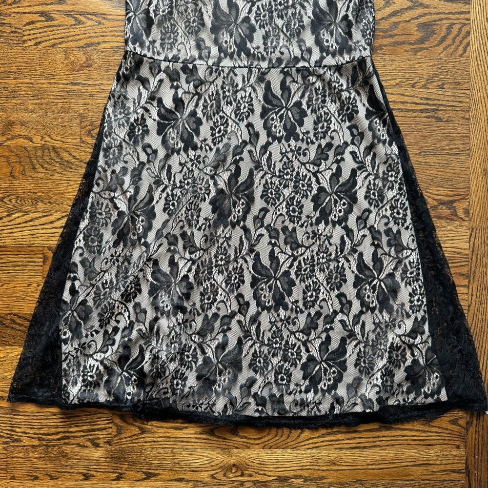 Melrose Vintage Black Lace Whimsygoth Evening Gown 4 - Picture 7 of 16